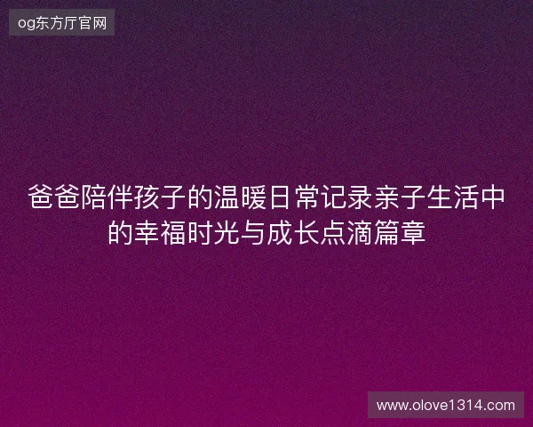 爸爸陪伴孩子的温暖日常记录亲子生活中的幸福时光与成长点滴篇章